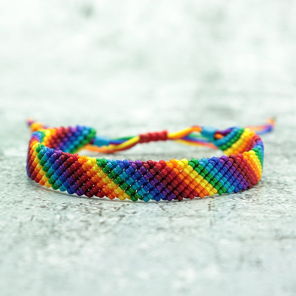 Hand Braided Gay Pride Bracelet - 18.99 with free shipping on Gays+ Store 
