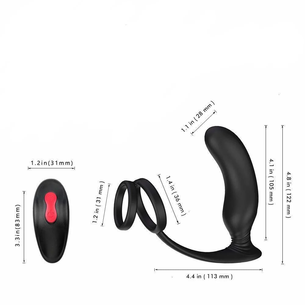 Remote Control 3-In-1 Prostate Penis Stimulator