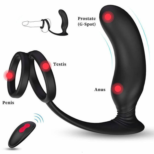 Remote Control 3-In-1 Prostate Penis Stimulator
