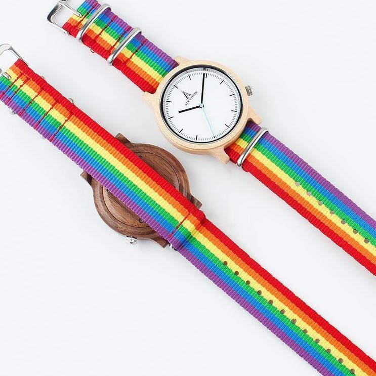 Bamboo & Quartz Pride Watch - 49.99 with free shipping on Gays+ Store 