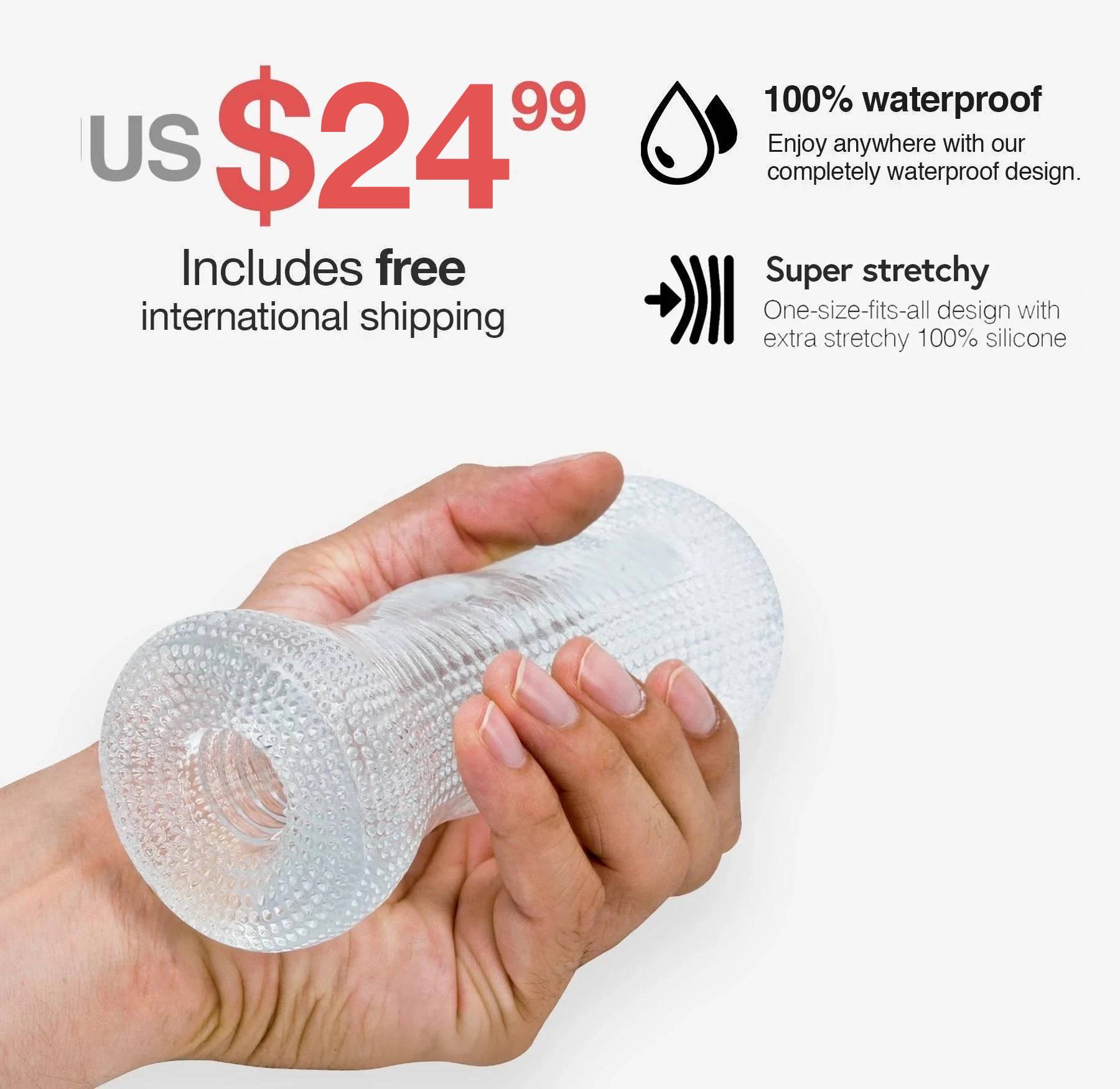 Ultra Tight Clear Stroker - 24.99 with free shipping on Gays+ Store 
