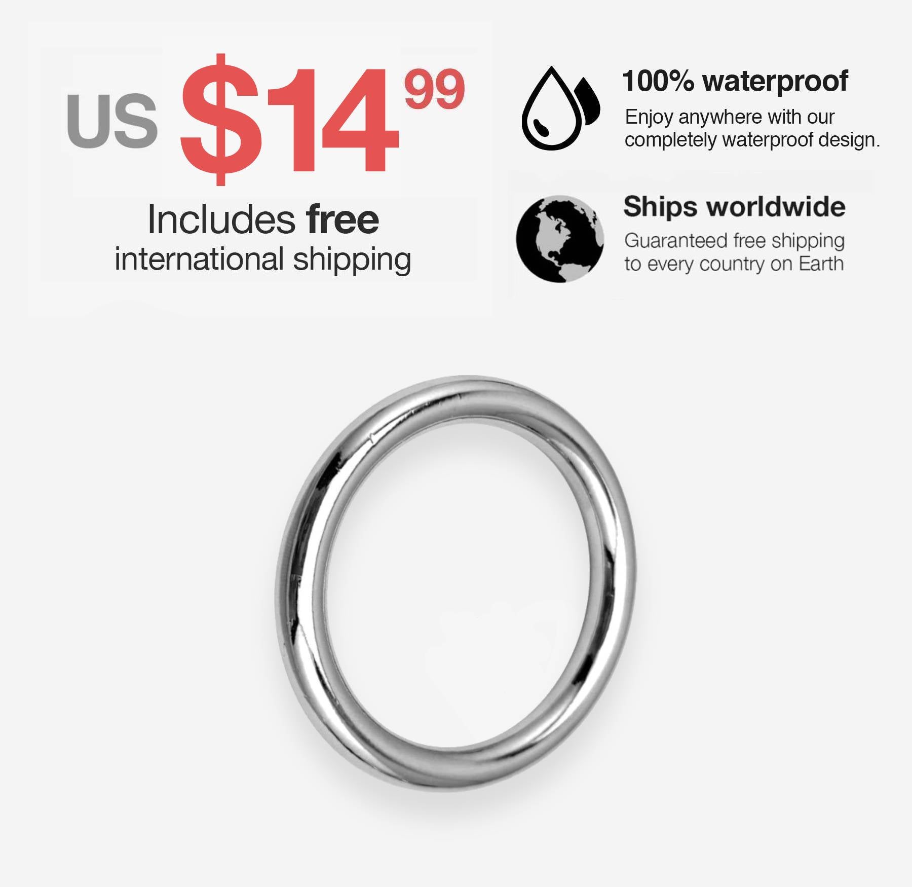 Shiny Steel or Rainbow Cock Ring - 14.99 with free shipping on Gays+ Store 