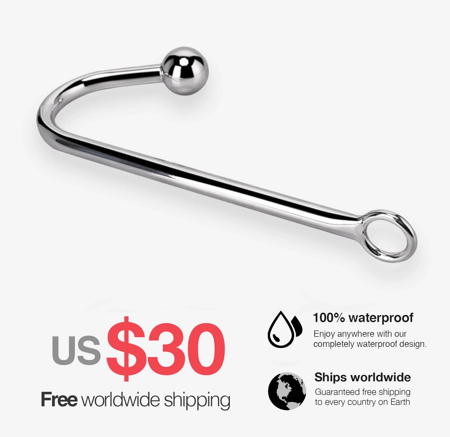 Stainless Steel Anal Hook - 30.00 with free shipping on Gays+ Store 