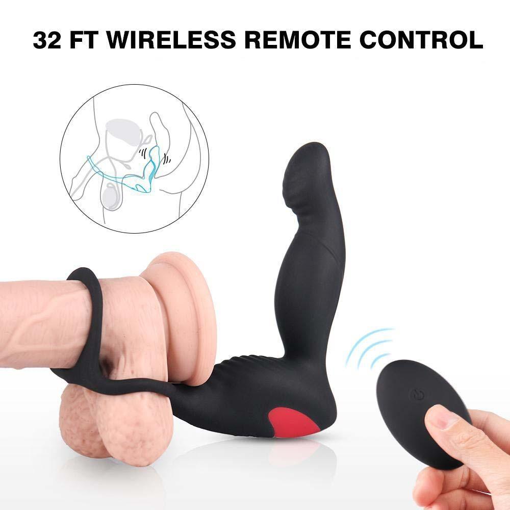 Vibrating Prostate Massager with Cock Ring - Gays+ Store