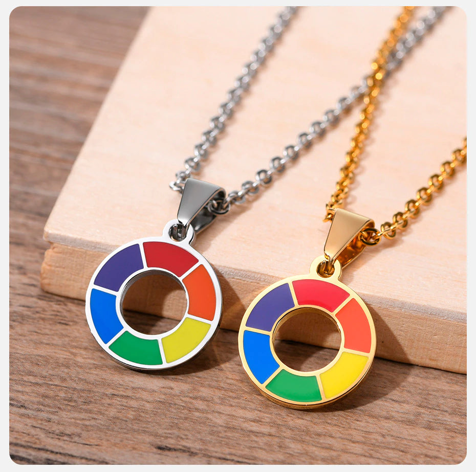 Rainbow Wheel Necklace - 14.99 with free shipping on Gays+ Store 