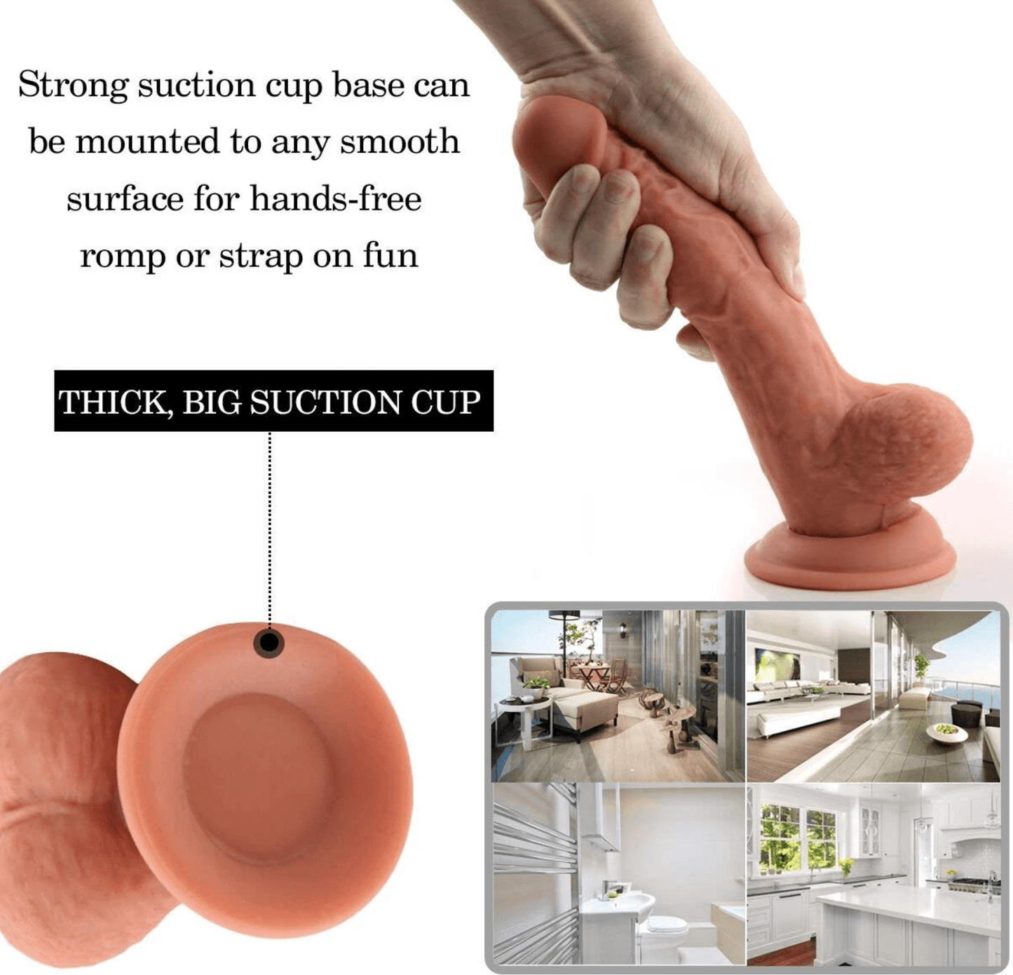 Realistic 8 Inch Remote Vibrating Dildo - Gays+ Store
