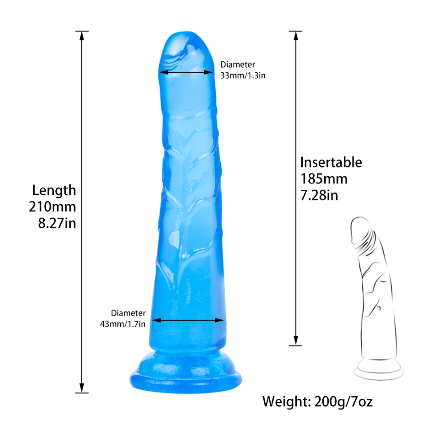 8 Inch Soft Jelly Dildo - Gays+ Store