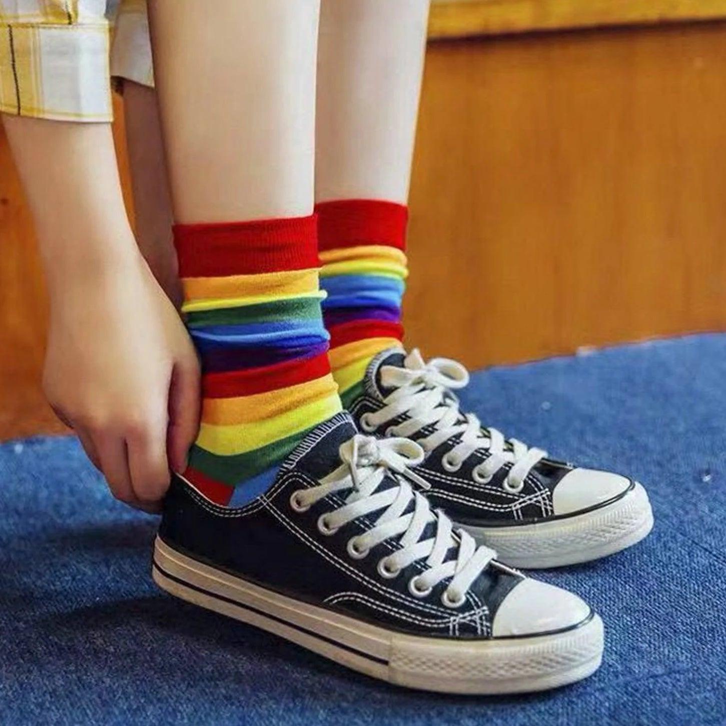 Full Rainbow Cotton Socks - Gays+ Store