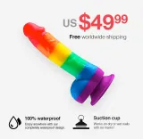 7.5 Inch Rainbow Pride Dildo – photo 1