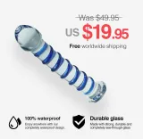 7 Inch Blue Glass Spiral Dildo – photo 1