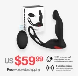 3-in-1 Silicone Prostate Massager with Cock & Ball Rings – photo 1