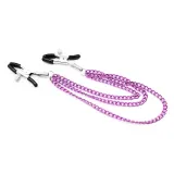 Nipple clamps with three purple chains – photo 4