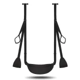 Black over-the-door sex swing with padded seat and foot straps – photo 1