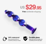 7 Inch Blue Crystal Spiral Dildo – photo 1