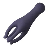 Vibrating glans trainer in dark purple silicone on white – photo 1