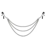 Silver nipple clamps joined by three chains – photo 1