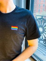 Gay Flag Embroidered Shirt – photo 1