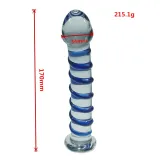 7 Inch Blue Glass Spiral Dildo – photo 2