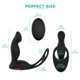 3-in-1 Silicone Prostate Massager with Cock & Ball Rings – photo 4
