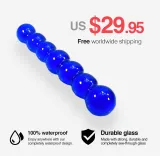 6.5 Inch Blue Crystal Beads Dildo – photo 1