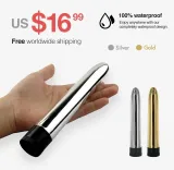 Shiny 7 Inch Gold/Silver Vibrator – photo 1