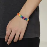 Hand Braided Gay Rainbow Bracelet – photo 2