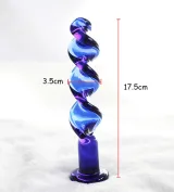 7 Inch Blue Crystal Spiral Dildo – photo 2
