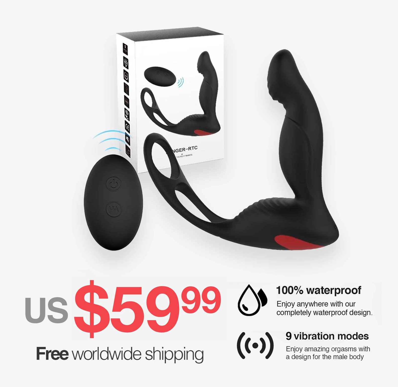 Vibrating Prostate Massager with Cock Ring