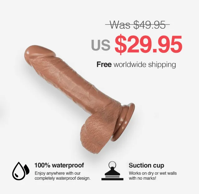 Realistic 8 Inch Brown Dildo