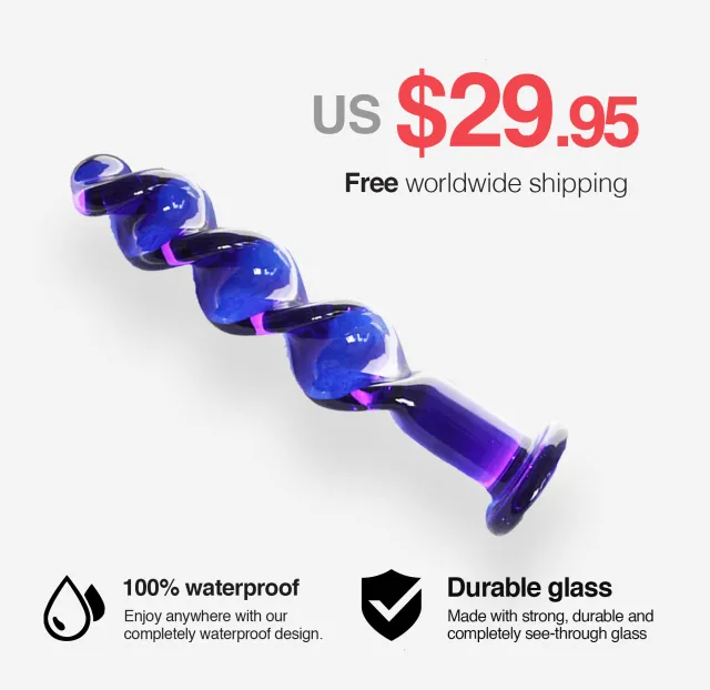 7 Inch Blue Crystal Spiral Dildo