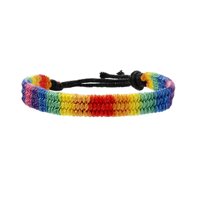 Hand Braided Gay Rainbow Bracelet