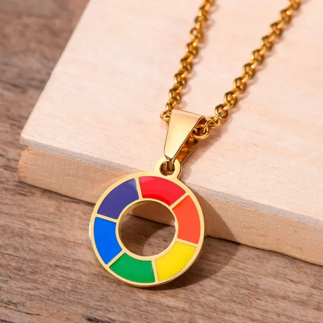 Rainbow Wheel Necklace