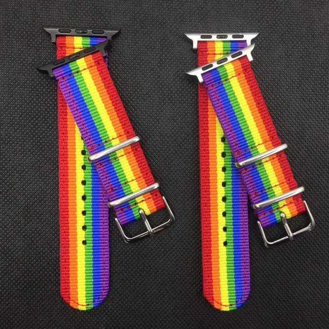 Fabric Rainbow Apple Watch Strap