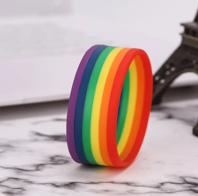 Rainbow Pride Rubber Bracelet