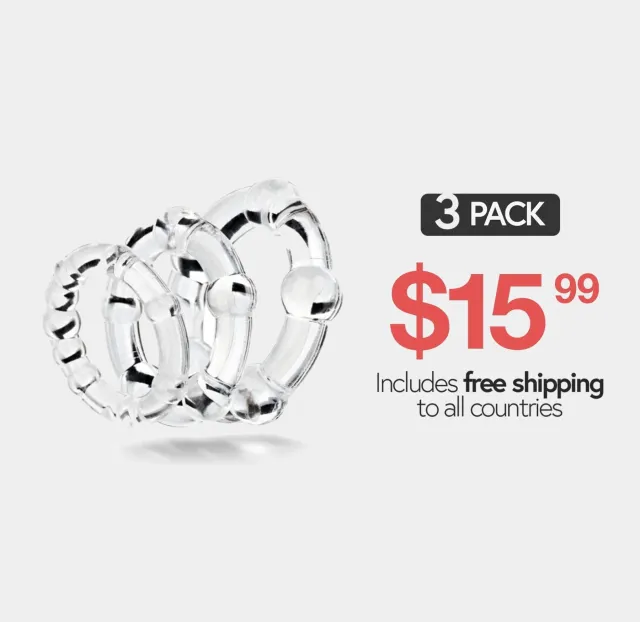 Clear Cock Rings (3 Pack)