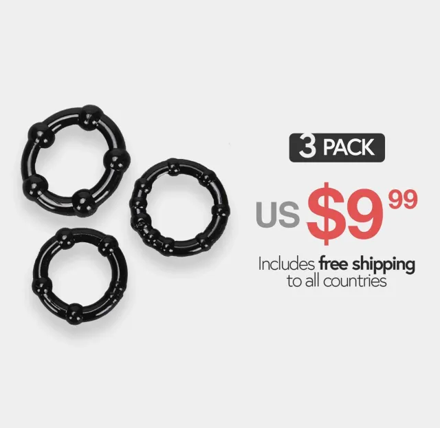 Black Cock Rings (3 Pack)