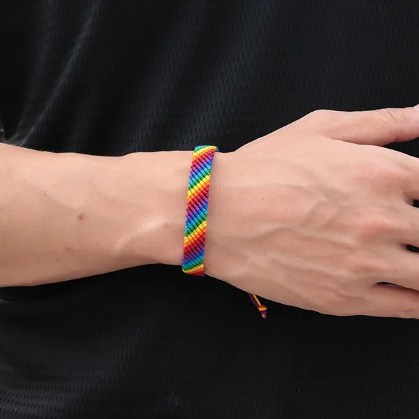 Hand Braided Gay Pride Bracelet