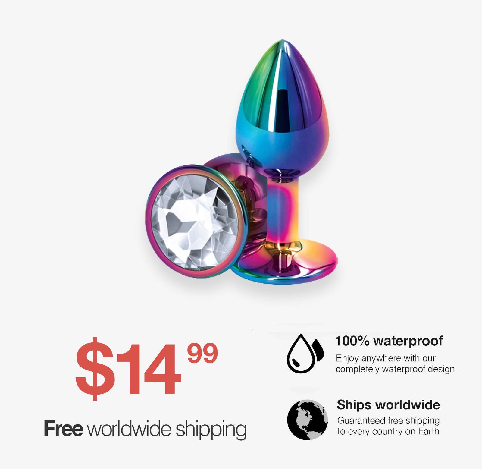 Rainbow Stainless Steel Butt Plug